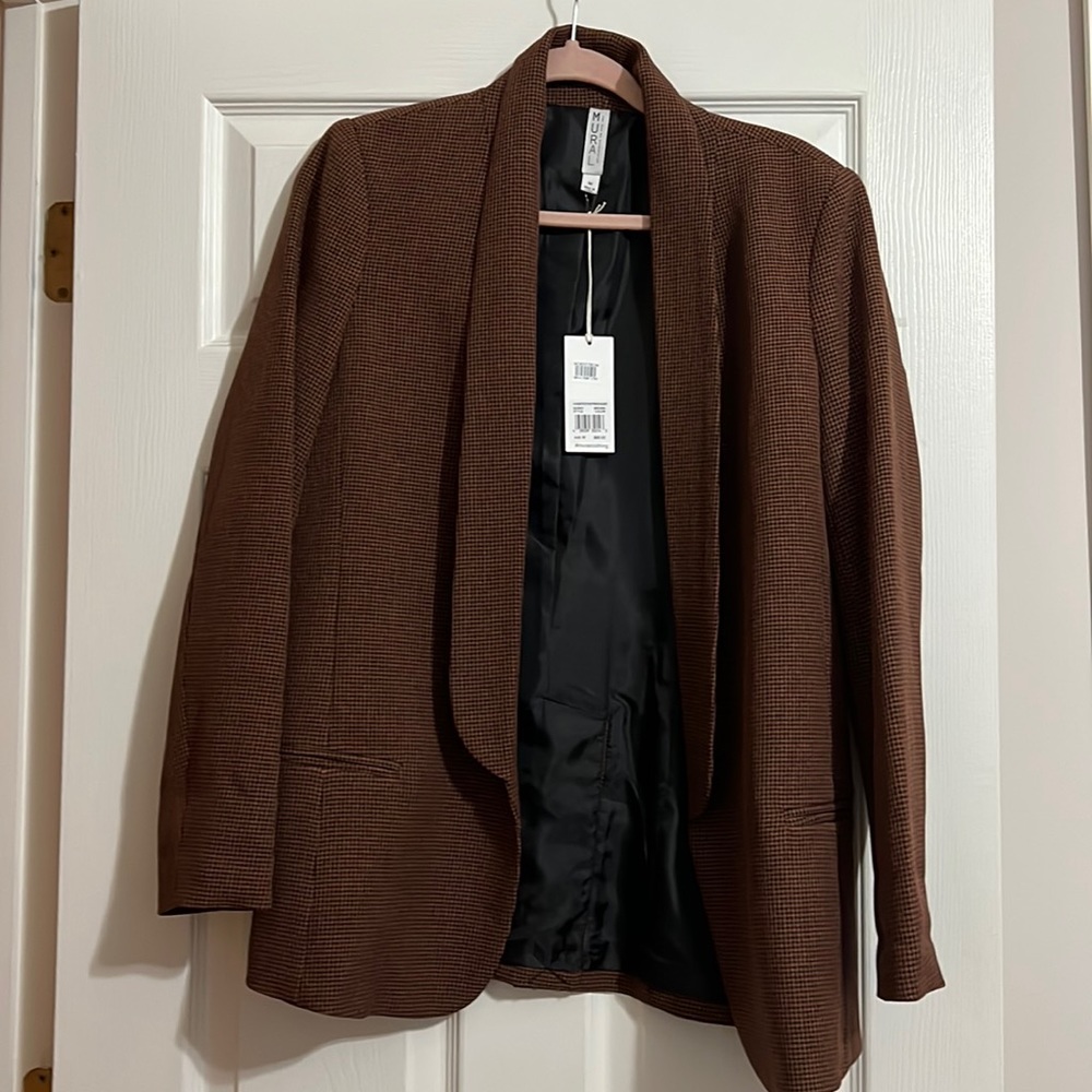 MURAL houndstooth boyfriend blazer M